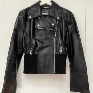 DOLCE & GABBANA leather biker jacket
